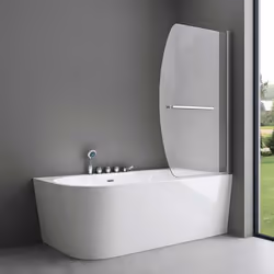 Paroi de baignoire 90x140cm Sogood Cortona 112 pare baignoire 1 volet pivotant en verre de sécurité transparent de 6mm