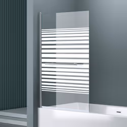 Pare baignoire transparent - bandes opaques Cortona1122 avec 1 volet pivotant | Montage réversible des deux côtés Dimensions: ...