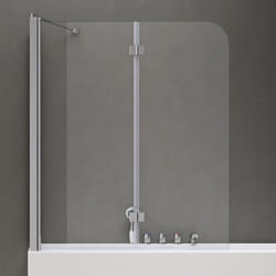 Doporro Paroi de baignoire 70x120x140cm pare baignoire fixe plus 2 volets verre trempé transparent 6mm côté gauche Cortona113