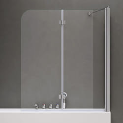 Doporro Paroi de baignoire 80x120x140cm pare baignoire fixe plus 2 volets verre trempé transparent 6mm côté droite Cortona113