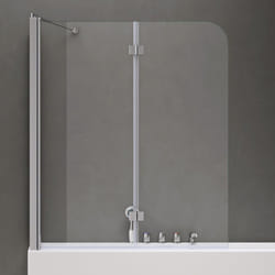 Doporro Paroi de baignoire 75x120x140cm pare baignoire fixe plus 2 volets verre trempé transparent 6mm côté gauche Cortona113