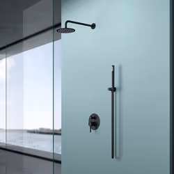 Sogood Colonne de douche encastré noir mat système de douche complète avec pomme haute douchette flexible