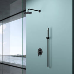 Sogood Colonne de douche encastré noir mat système de douche complète avec pomme haute douchette flexible