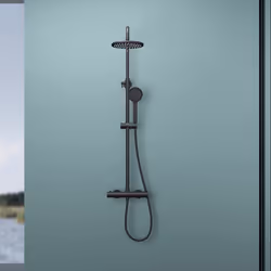 Sogood Colonne de douche noir mat avec robinetterie système de douche complet mitigeur pomme haute douchette flexible