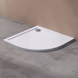 Receveur de douche Sogood Faro03 acrylique bac à douche plat blanc en forme d’un quart 100x100x4cm
