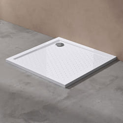 Receveur de douche bac à douche Sogood Lucia01 acrylique anti-glisse blanc plat carre 90x90x4cm pour la salle de bain