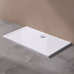 Receveur de douche bac à douche Sogood Lucia04AR acrylique anti-glisse blanc plat rectangulaire 80x140x4cm pour la salle de b ...