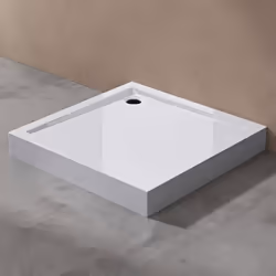 Receveur de douche bac à douche Sogood Faro01H acrylique plat blanc carré 80x80x14cm pour la salle de bain