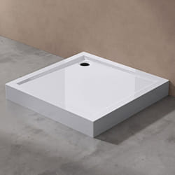 Receveur de douche bac à douche Sogood Faro01H acrylique plat blanc carré 80x80x14cm pour la salle de bain