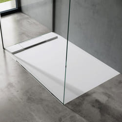 Receveur de douche Sogood Geoma04 en résine bac à douche plat blanc rectangulaire 90x120x4cm pour la salle de bain