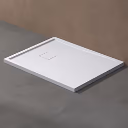 Receveur de douche Sogood Geoma08 en résine bac à douche plat blanc rectangulaire 80x120x4cm pour la salle de bain