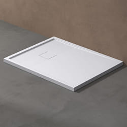 Receveur de douche Sogood Geoma08 en résine bac à douche plat blanc rectangulaire 80x120x4cm pour la salle de bain