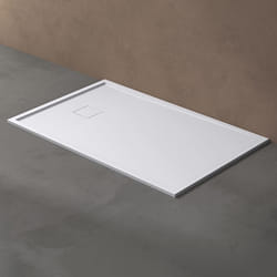 Receveur de douche 90x140 rectangulaire Sogood Geoma08W bac à douche en résine blanc 90x140x4cm