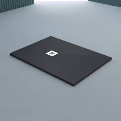 Receveur de douche gris-noir rectangulaire + bonde AL06 | Design Sogood Madison Bac de douche extra-plat dans les dimensions  ...