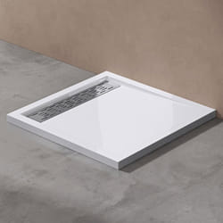 Sogood Receveur de douche 90x90cm bac à douche blanc Xetro04W acrylique 90x90x5cm + bonde AL02
