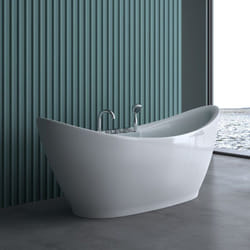 Sogood - Baignoire îlot ovale 180cm blanc Vicenza603 acrylique avec robinetterie 180x80x80 - Blanc