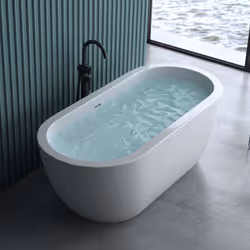 Baignoire îlot ovale 180cm Sogood Vicenza501 acrylique blanc 180x80x60cm