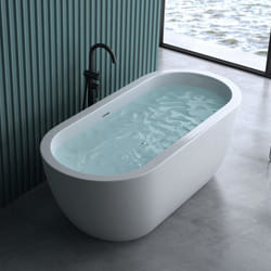 Baignoire îlot ovale 180cm Sogood Vicenza501 acrylique blanc 180x80x60cm