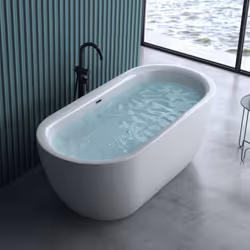 Baignoire îlot ovale 180cm Sogood Vicenza507OA acrylique blanc 180x65x60cm