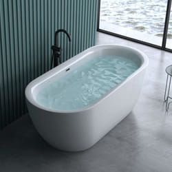 Baignoire îlot ovale 180cm Sogood Vicenza507OA acrylique blanc 180x65x60cm