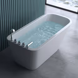 Baignoire îlot rectangulaire 170cm Sogood Vicenza604 acrylique blanc 170x78x60cm