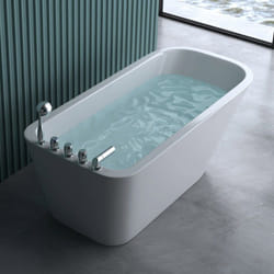 Baignoire îlot rectangulaire 170cm Sogood Vicenza604 acrylique blanc 170x78x60cm