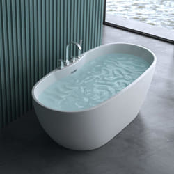 Baignoire îlot ovale 170cm Sogood Vicenza605MA acrylique blanc 170x80x60cm