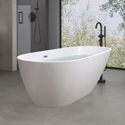 Sogood Baignoire Îlot Ovale 167cm Blanc Vicenza506OA Acrylique avec Bonde 167x84x56cm