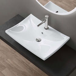 Lavabo vasque à poser ou à monter au mur évier suspendu design Bruxelles709 605x44x18cm