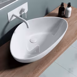 Lavabo vasque à poser blanc 67cm lave main Sogood Bruxelles895 665x44x14cm