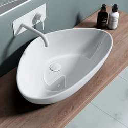 Lavabo vasque à poser blanc 67cm lave main Sogood Bruxelles895 665x44x14cm