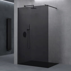 Sogood Paroi de Douche Pare-Douche Verre Gris Teinté 10mm Douche à LItalienne Stabilisateur Rectangulaire Bremen2VG 110x200cm