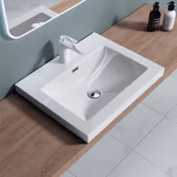 Lavabo à encastrer blanc Sogood Colossum01 Dimensions de la vasque: 60x48x13cm (Largeur x Profondeur x Hauteur) Lave main ave ...