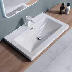 Lavabo vasque blanc 765cm à encastrer Sogood Colossum01 fonte minérale solid surface 765x48x13cm