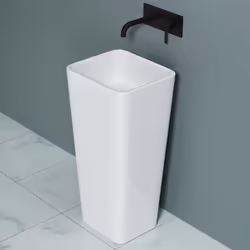 Lavabo colonne blanc vasque sur pied Sogood Colossum31 rectangulaire solid surface 40x35x80cm