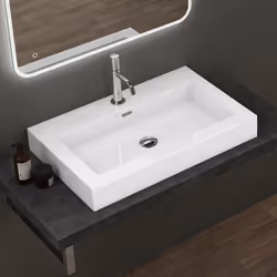 Lavabo suspendu vasque à poser blanc 73cm évier Sogood Colossum818 73x48x10cm