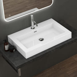 Lavabo suspendu vasque à poser blanc 73cm évier Sogood Colossum818 73x48x10cm