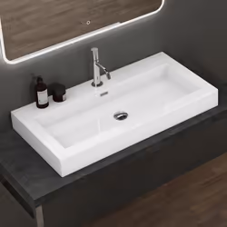 Lavabo suspendu vasque à poser blanc 90cm évier Sogood Colossum818 90x48x10cm