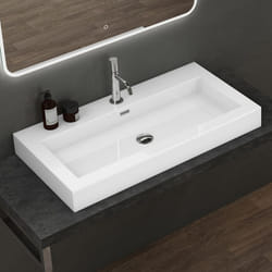 Lavabo suspendu vasque à poser blanc 90cm évier Sogood Colossum818 90x48x10cm