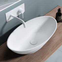 Lavabo vasque à poser blanc mat 62cm lave main Sogood Colossum 807M 625x345x175cm