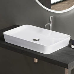 Lavabo vasque à poser blanc 60cm Sogood Colossum815 en fonte minérale solid surface 60x40x9cm