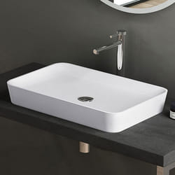 Lavabo vasque à poser blanc mat 60cm Sogood Colossum815 en fonte minérale solid surface 60x40x9cm