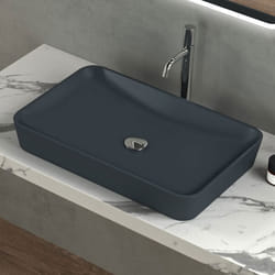 Lavabo vasque à poser noir mat 60cm Sogood Colossum815 en fonte minérale solid surface 60x40x9cm
