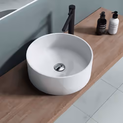 Sogood vasque à poser ronde blanc lavabo circulaire évier 40x40x15cm lave mains salle de bains Colossum804