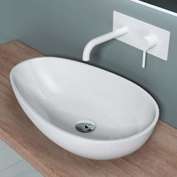 Lavabo vasque à poser blanc 60cm lave main Sogood Colossum-809 598x36x14cm