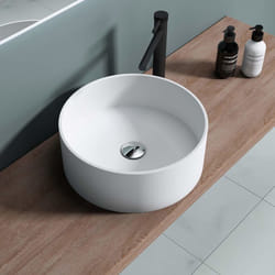Sogood vasque à poser ronde blanc mat lavabo circulaire évier 40x40x15cm lave mains salle de bains Colossum804