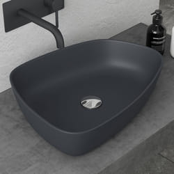 Sogood Lavabo Vasque à Poser Gris Noir Mat 50cm Lave Main Colossum-806A 511x387x12cm