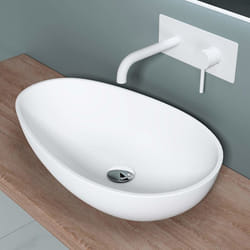 Lavabo vasque à poser blanc mat 60cm lave main Sogood Colossum-809M 598x36x14cm