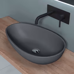 Lavabo vasque à poser anthracite 60cm lave main Sogood Colossum-809A 598x36x14cm