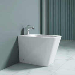 Sogood Bidet à poser Blanc Assorti au WC Bidet sur Pied en Céramique pour Salle de Bains 36x55x41cm S-Düren112
